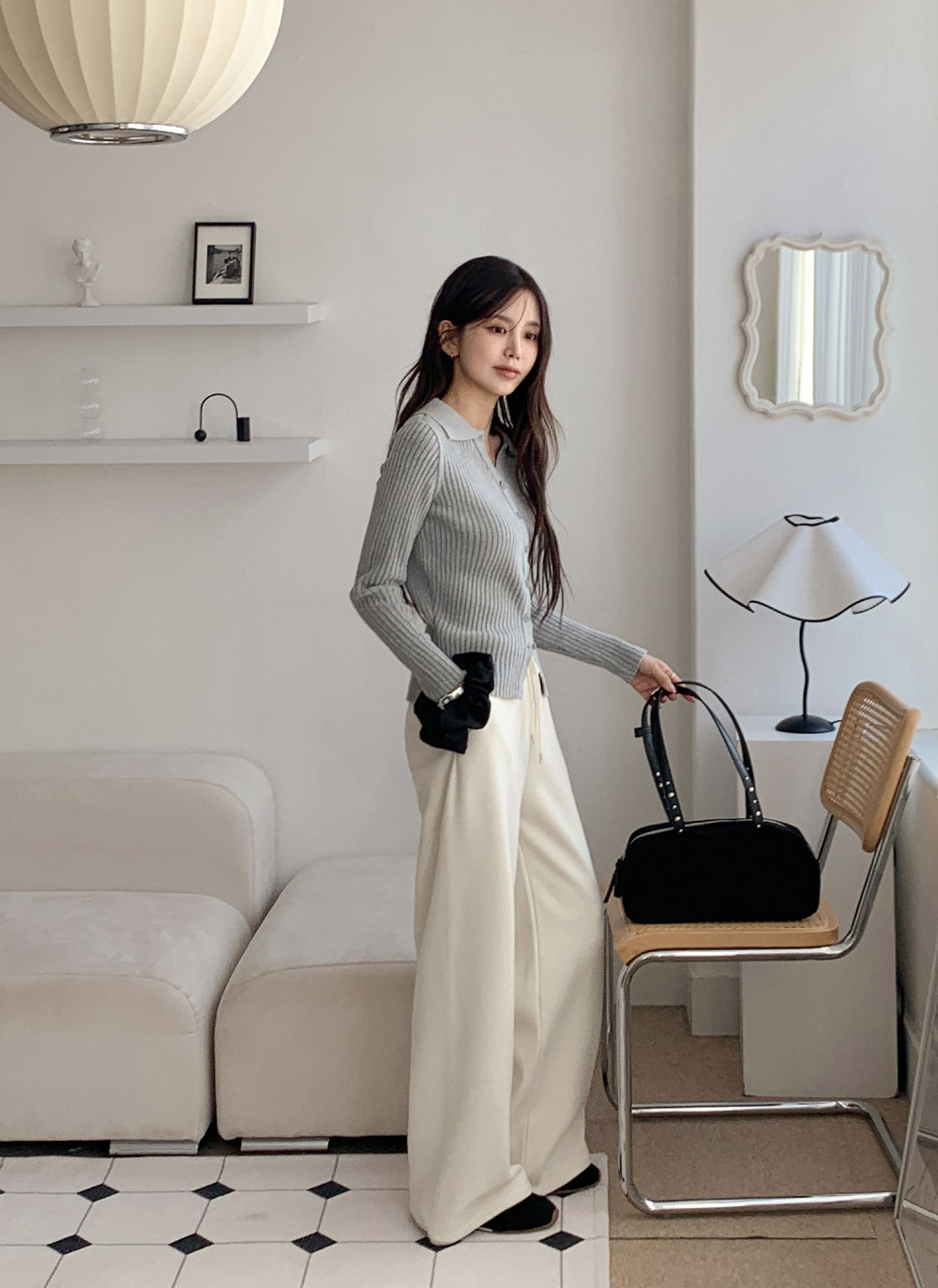 リブカラースリムカーディガン | DHOLIC | 詳細画像9