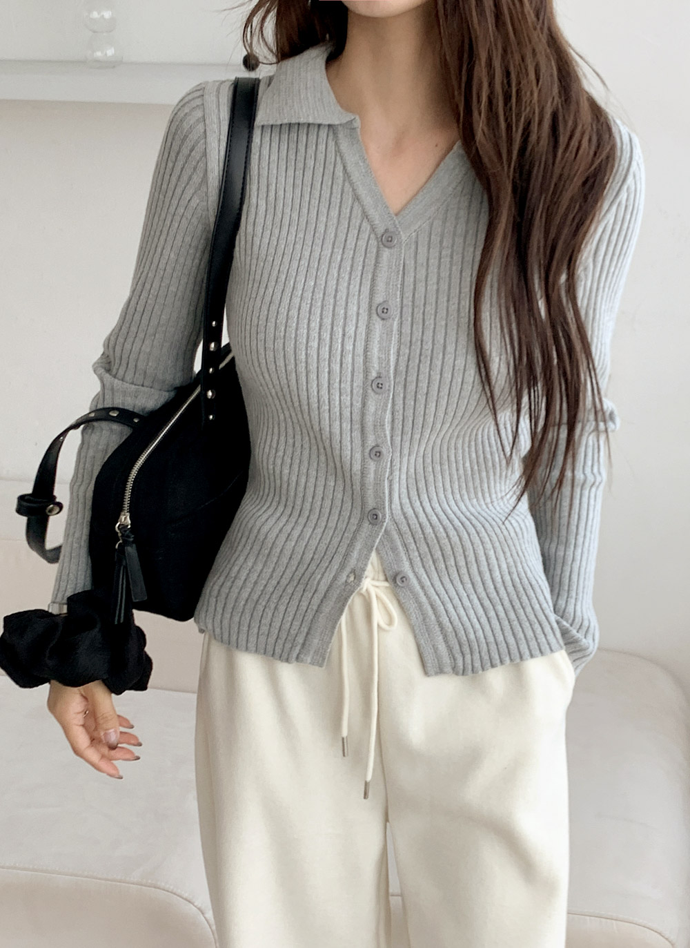 リブカラースリムカーディガン | DHOLIC | 詳細画像10