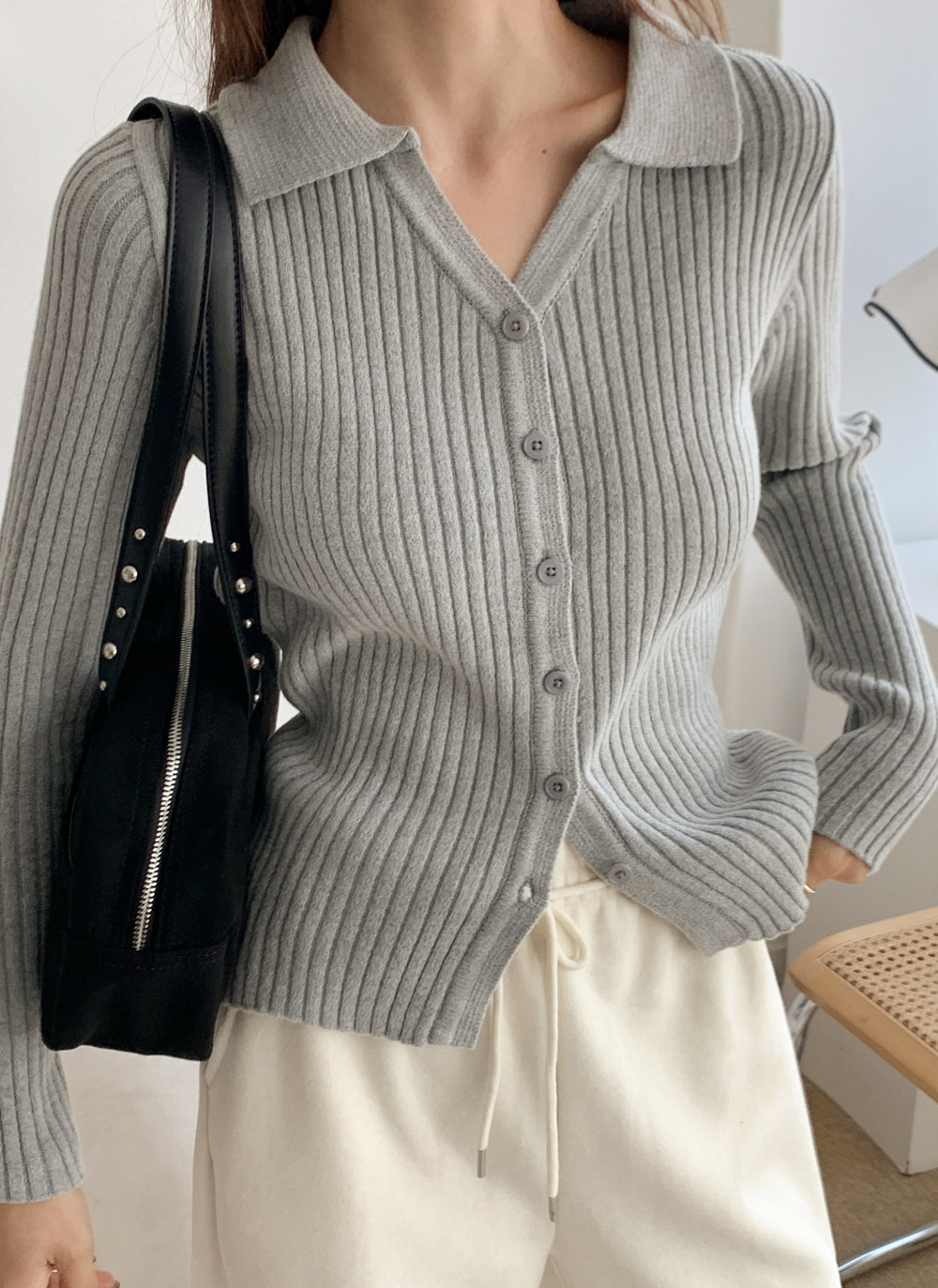 リブカラースリムカーディガン | DHOLIC | 詳細画像14