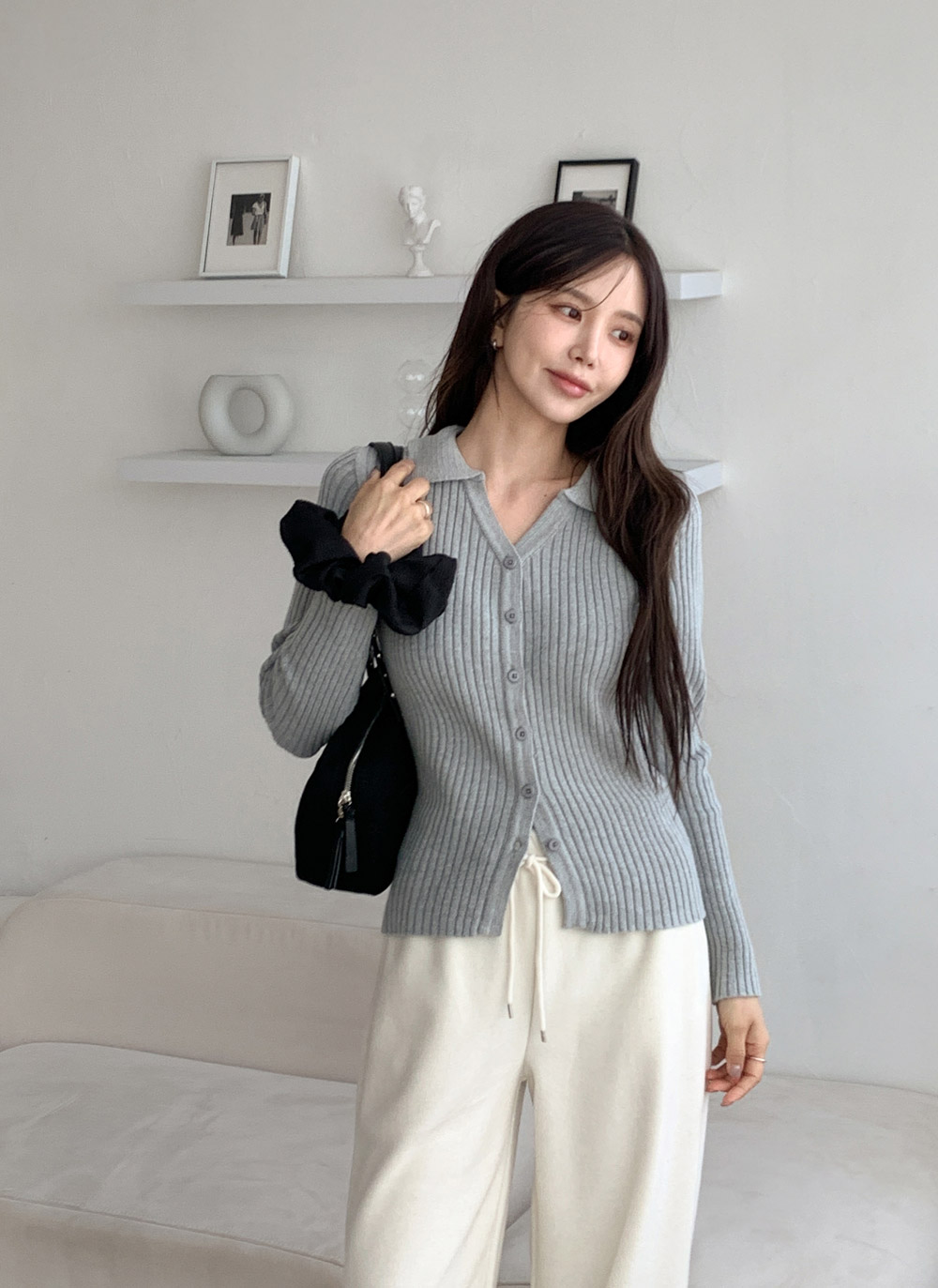 リブカラースリムカーディガン | DHOLIC | 詳細画像18