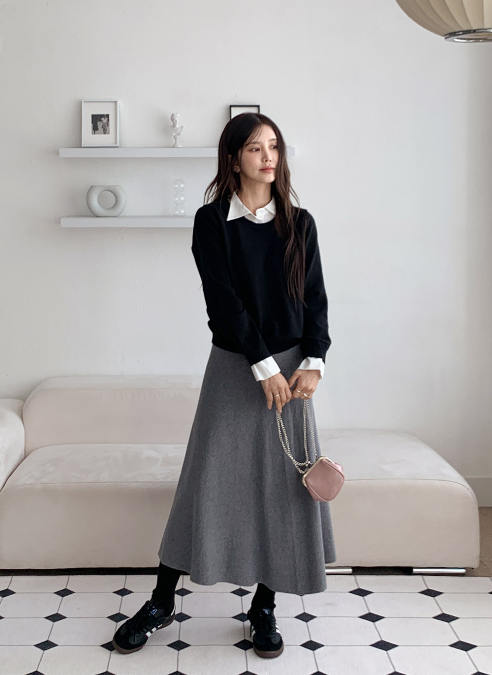 ラウンドネックレイヤード風無地ニット | DHOLIC | 詳細画像10