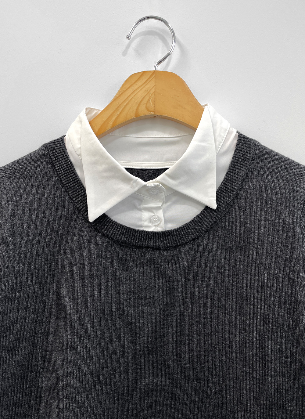 ラウンドネックレイヤード風無地ニット | DHOLIC | 詳細画像24