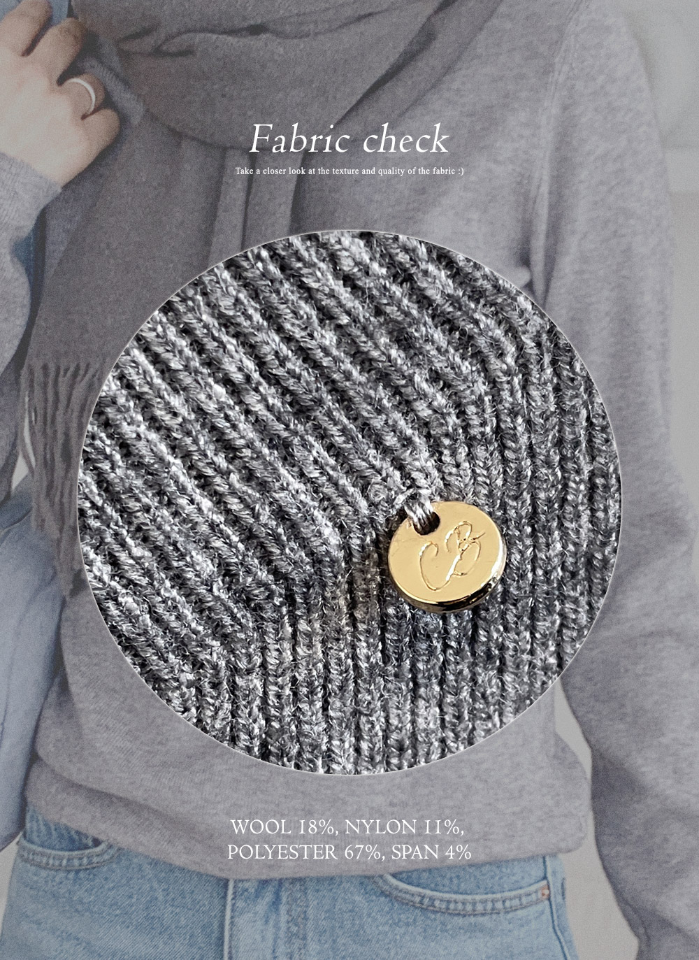 ウール混ハーフネック長袖ニット | DHOLIC | 詳細画像4