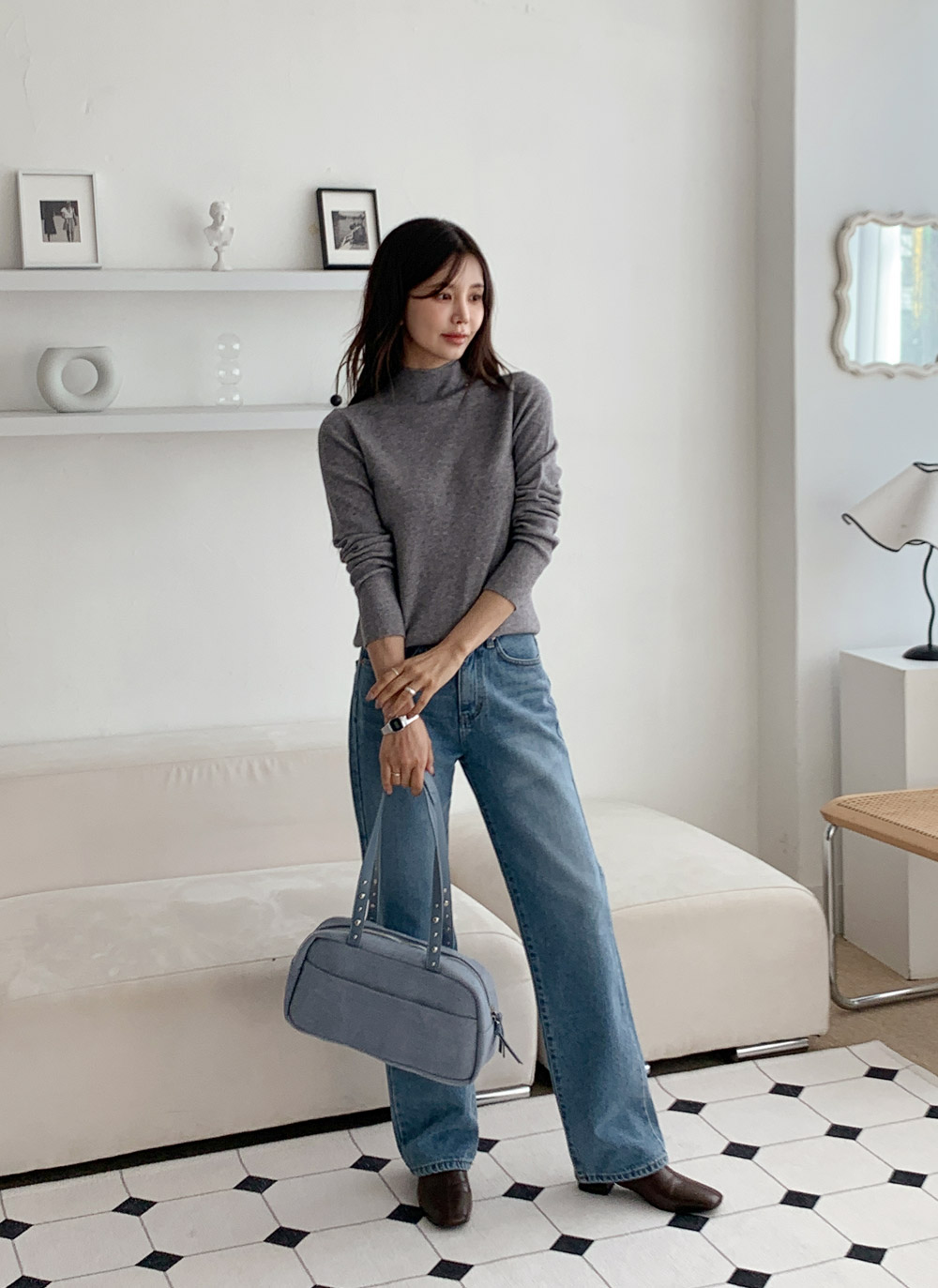 ウール混ハーフネック長袖ニット | DHOLIC | 詳細画像9