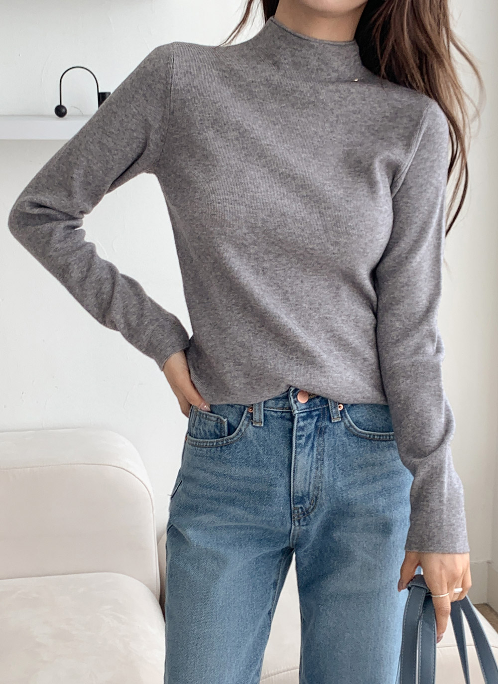 ウール混ハーフネック長袖ニット | DHOLIC | 詳細画像10