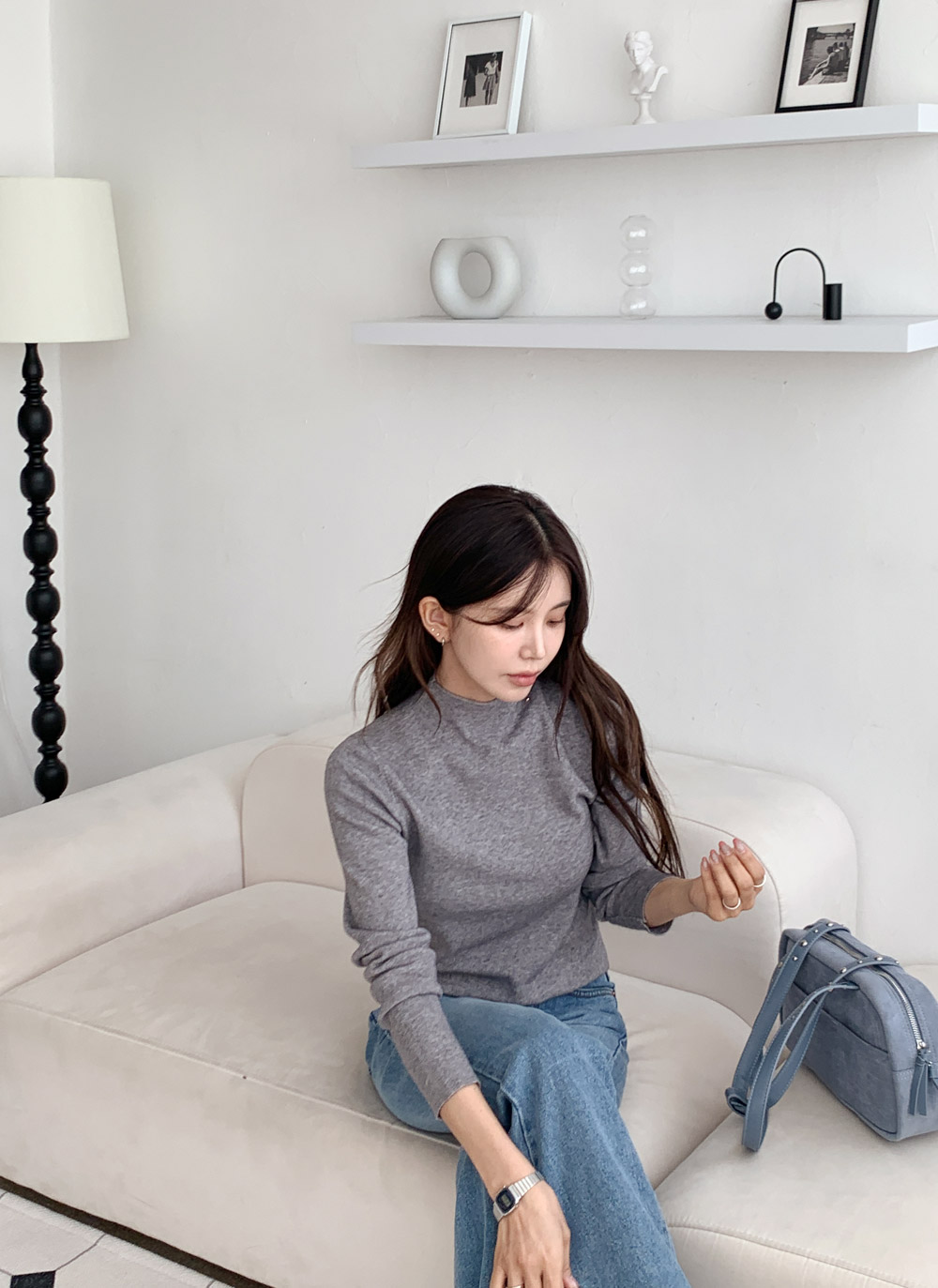 ウール混ハーフネック長袖ニット | DHOLIC | 詳細画像11