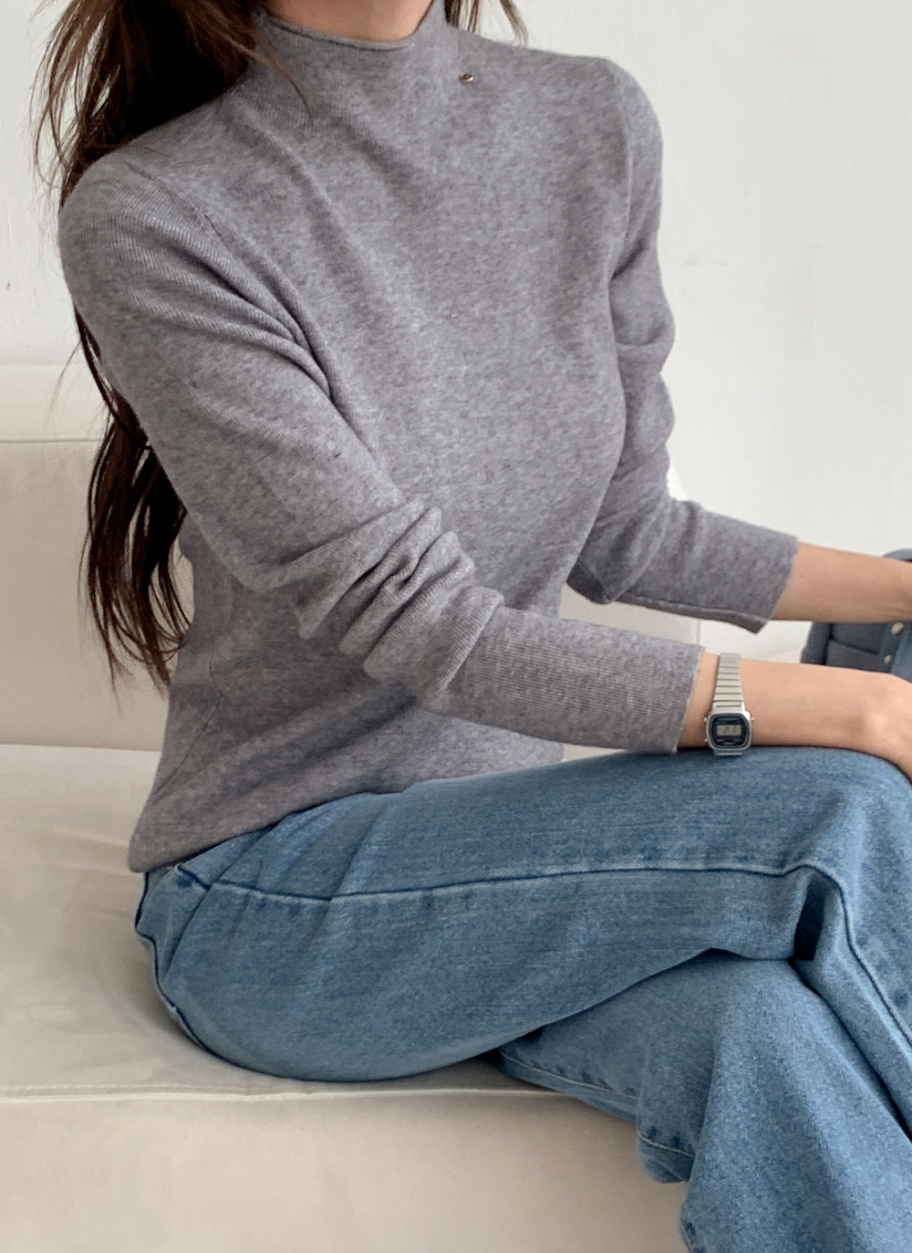 ウール混ハーフネック長袖ニット | DHOLIC | 詳細画像12