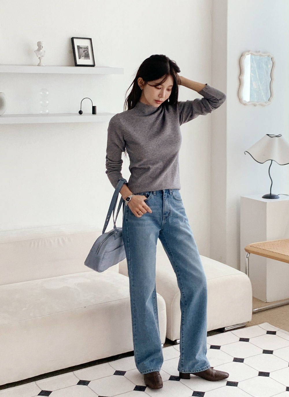 ウール混ハーフネック長袖ニット | DHOLIC | 詳細画像13