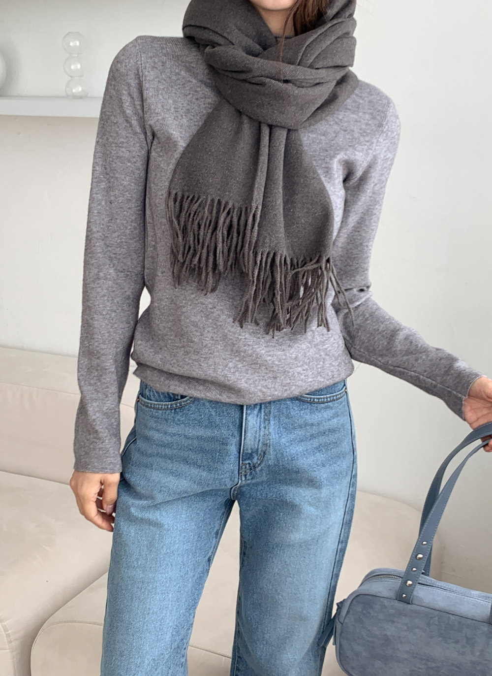 ウール混ハーフネック長袖ニット | DHOLIC | 詳細画像14