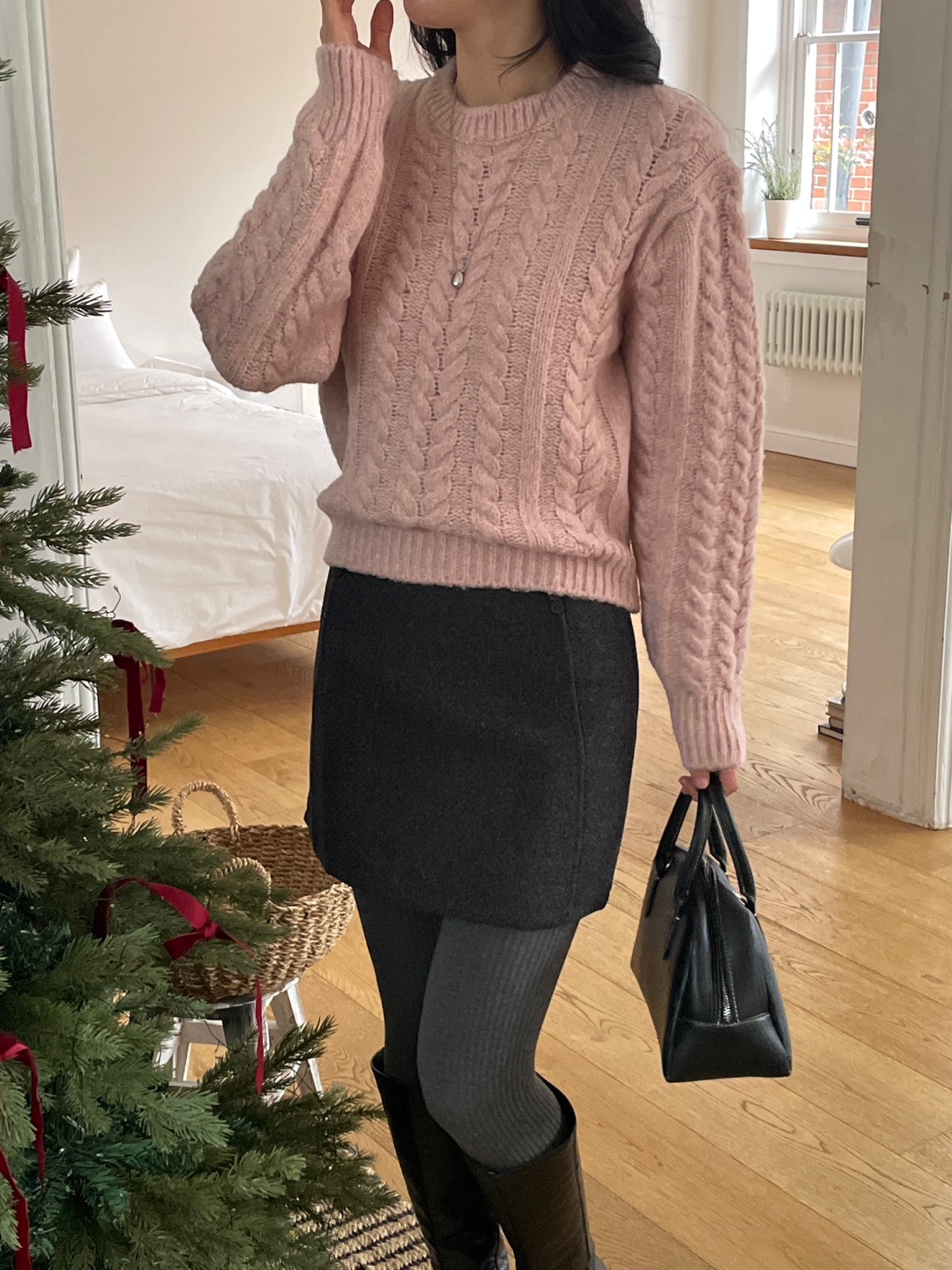 ラウンドネック長袖ケーブルニット | 詳細画像7