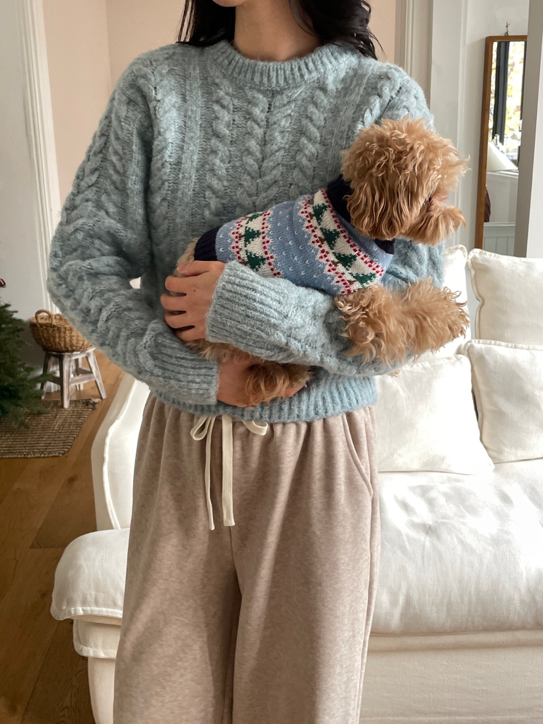 ラウンドネック長袖ケーブルニット | 詳細画像9