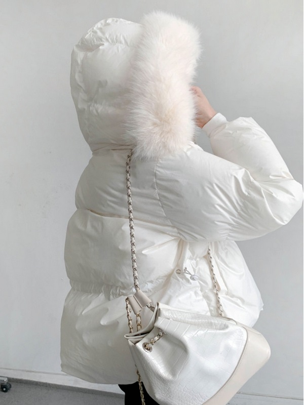 ウェルロンエコファージップアップショート長袖ダウンジャケットードセットファーセット | 詳細画像5