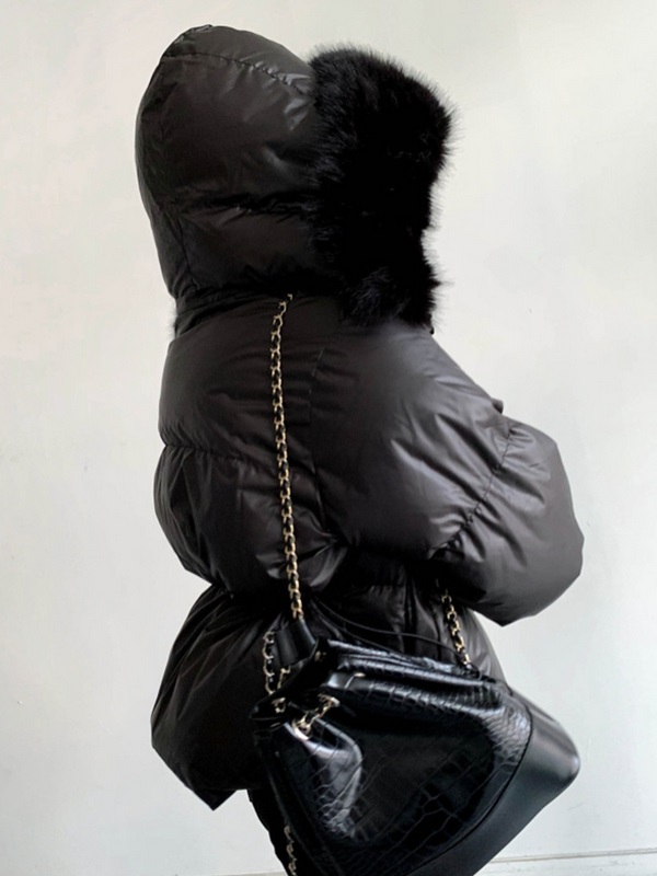 ウェルロンエコファージップアップショート長袖ダウンジャケットードセットファーセット | 詳細画像8