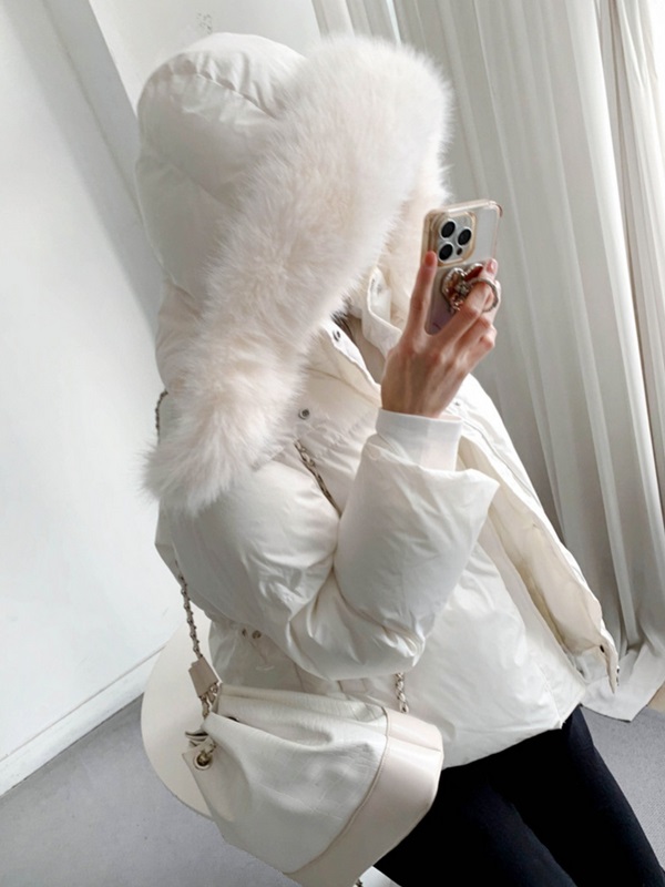 ウェルロンエコファージップアップショート長袖ダウンジャケットードセットファーセット | 詳細画像9