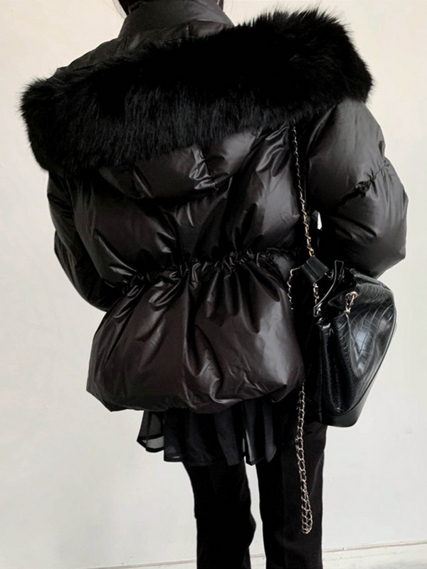 ウェルロンエコファージップアップショート長袖ダウンジャケットードセットファーセット | 詳細画像3