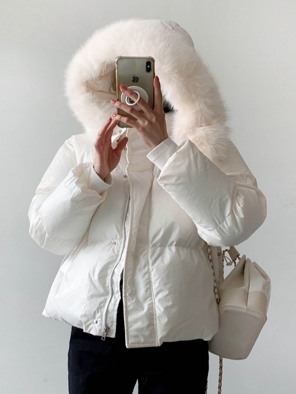 ウェルロンエコファージップアップショート長袖ダウンジャケットードセットファーセット | 詳細画像4