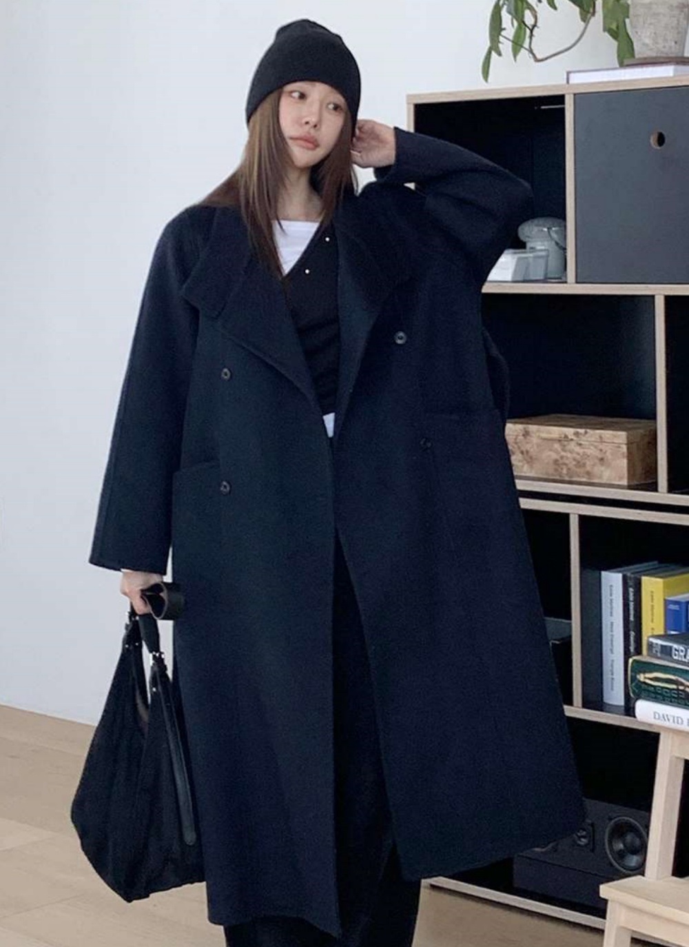 ウール混カラーハイネックポケットロングコート | 詳細画像2