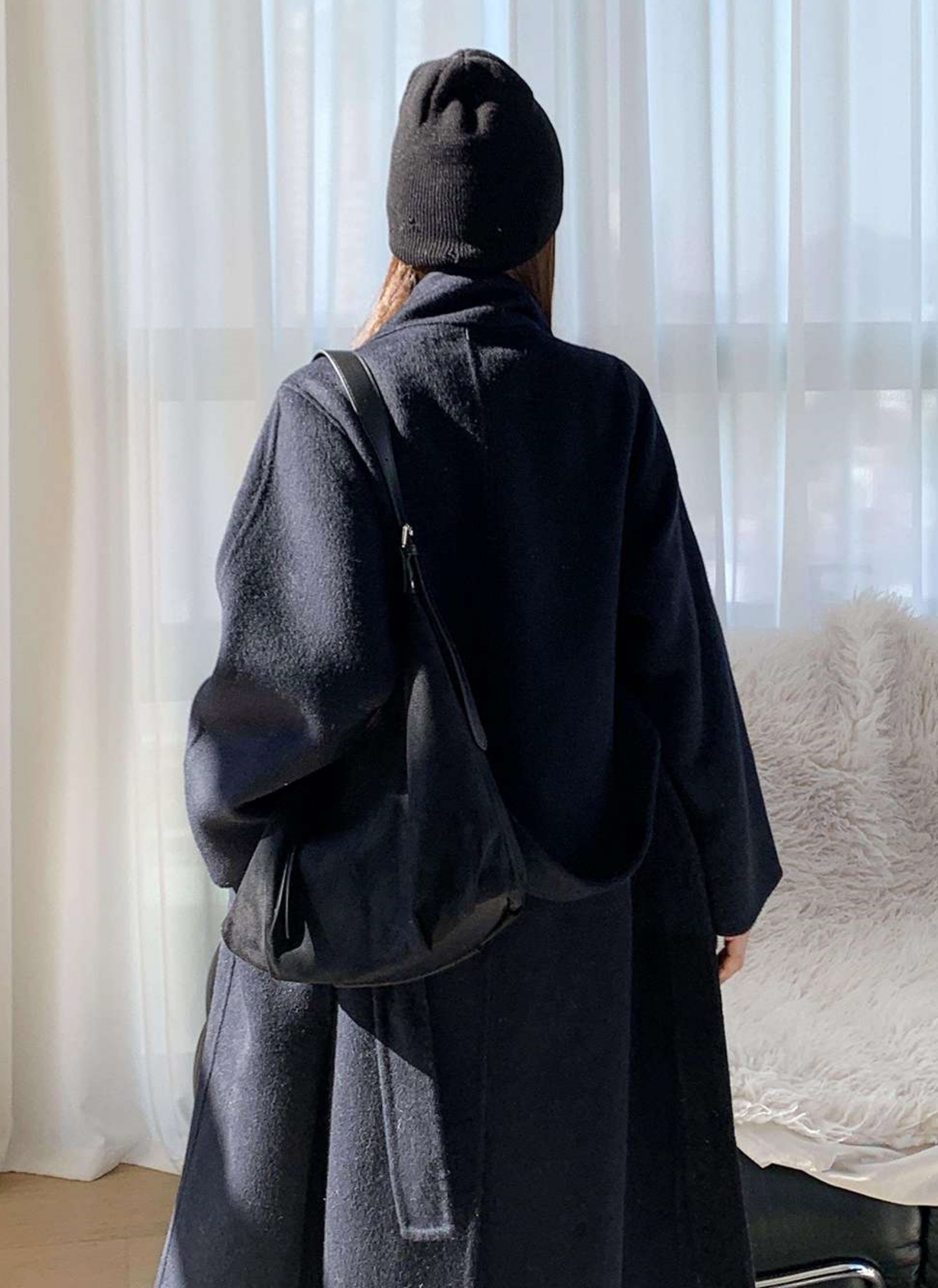 ウール混カラーハイネックポケットロングコート | 詳細画像6