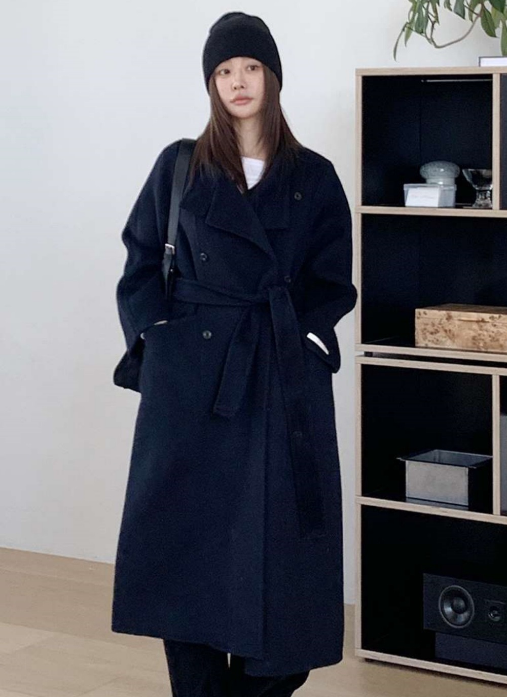 ウール混カラーハイネックポケットロングコート | 詳細画像13