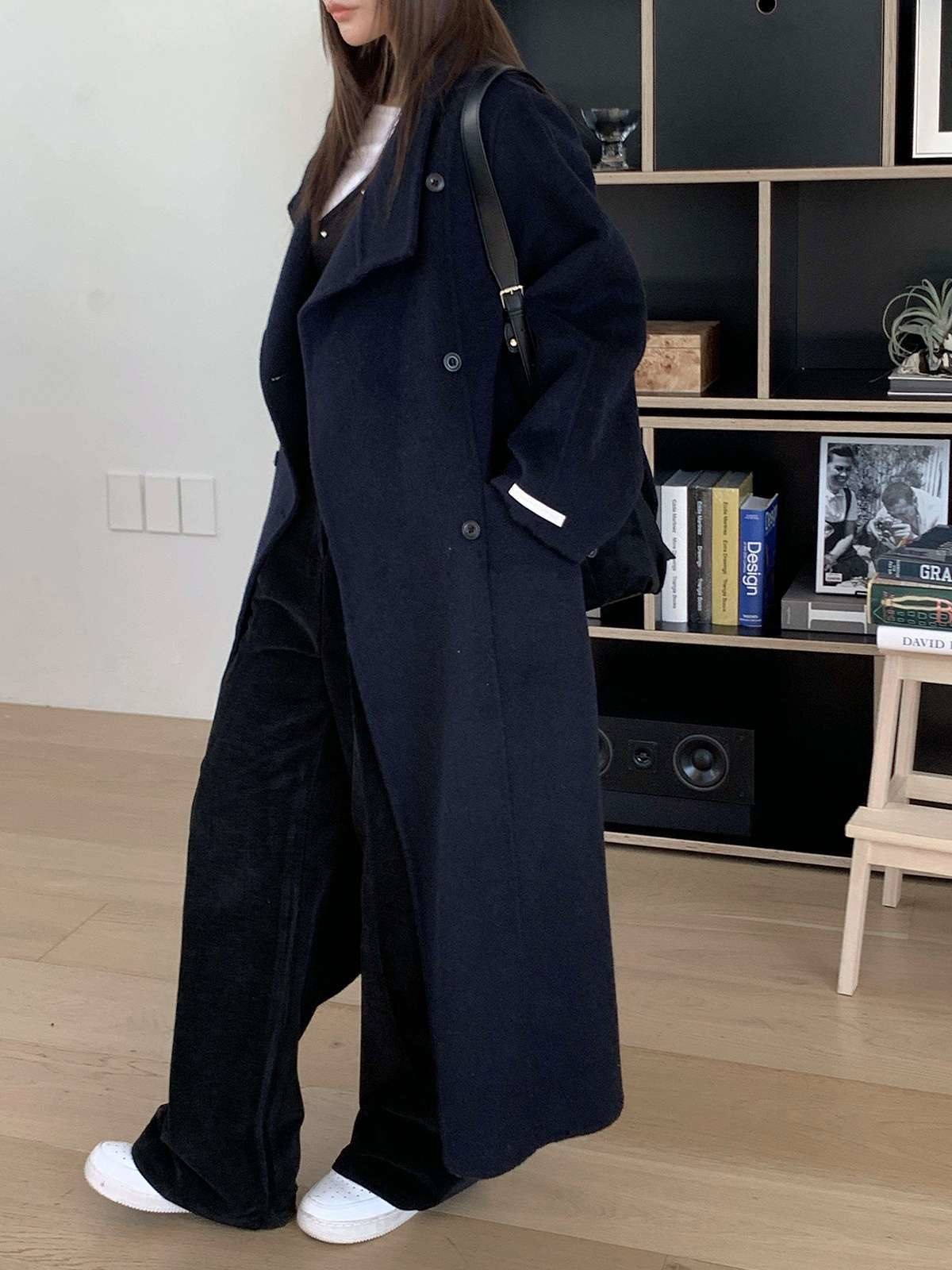 ウール混カラーハイネックポケットロングコート | 詳細画像16