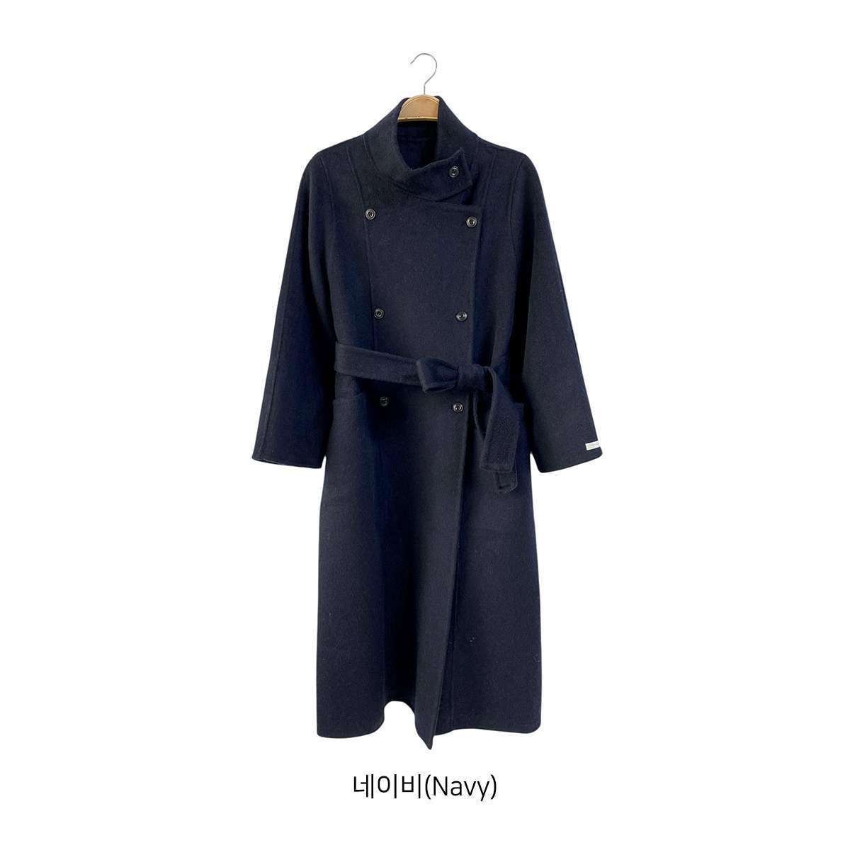 ウール混カラーハイネックポケットロングコート | 詳細画像24