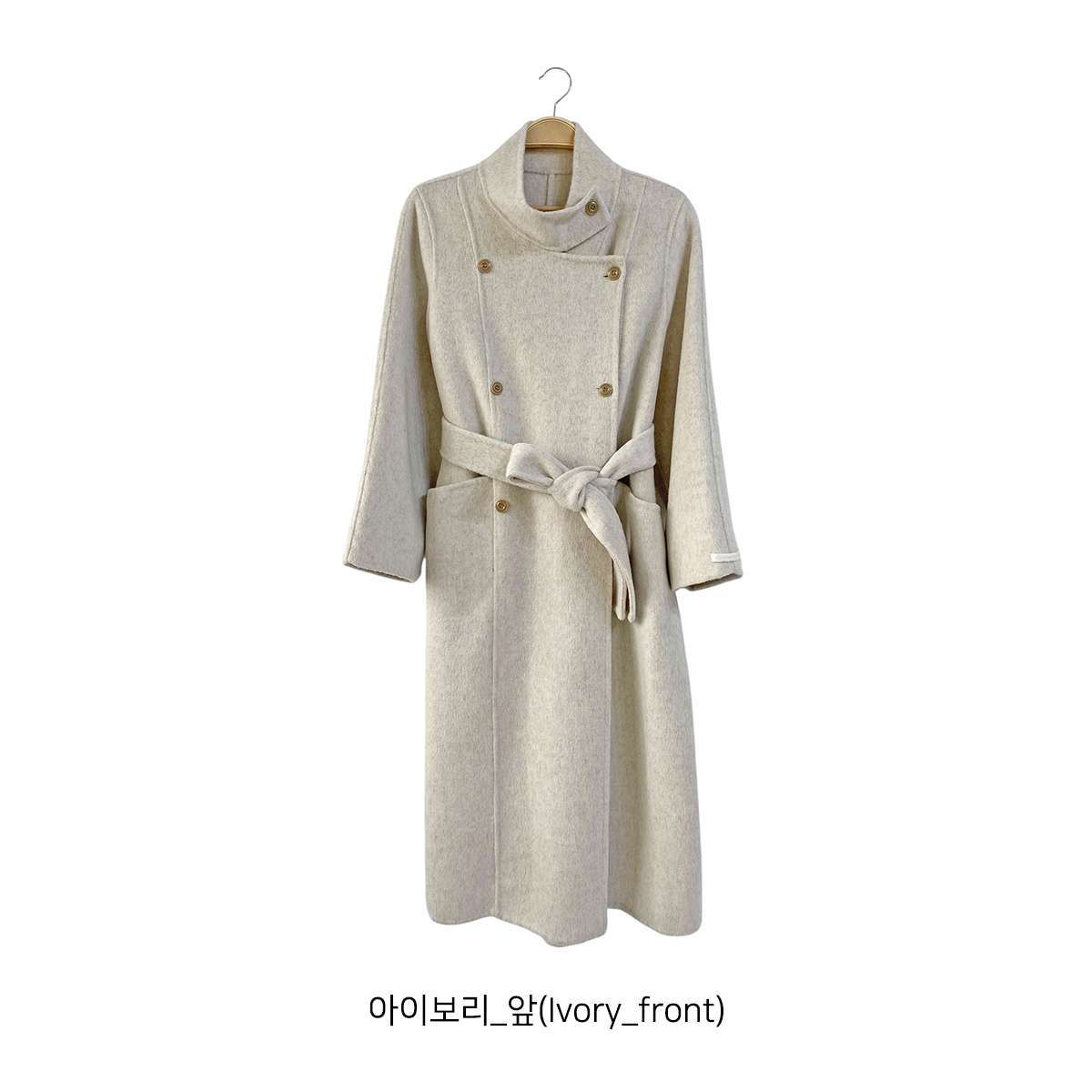 ウール混カラーハイネックポケットロングコート | 詳細画像25