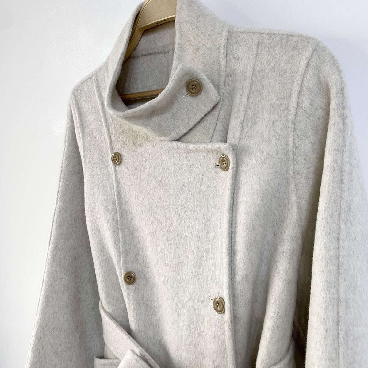 ウール混カラーハイネックポケットロングコート | 詳細画像28