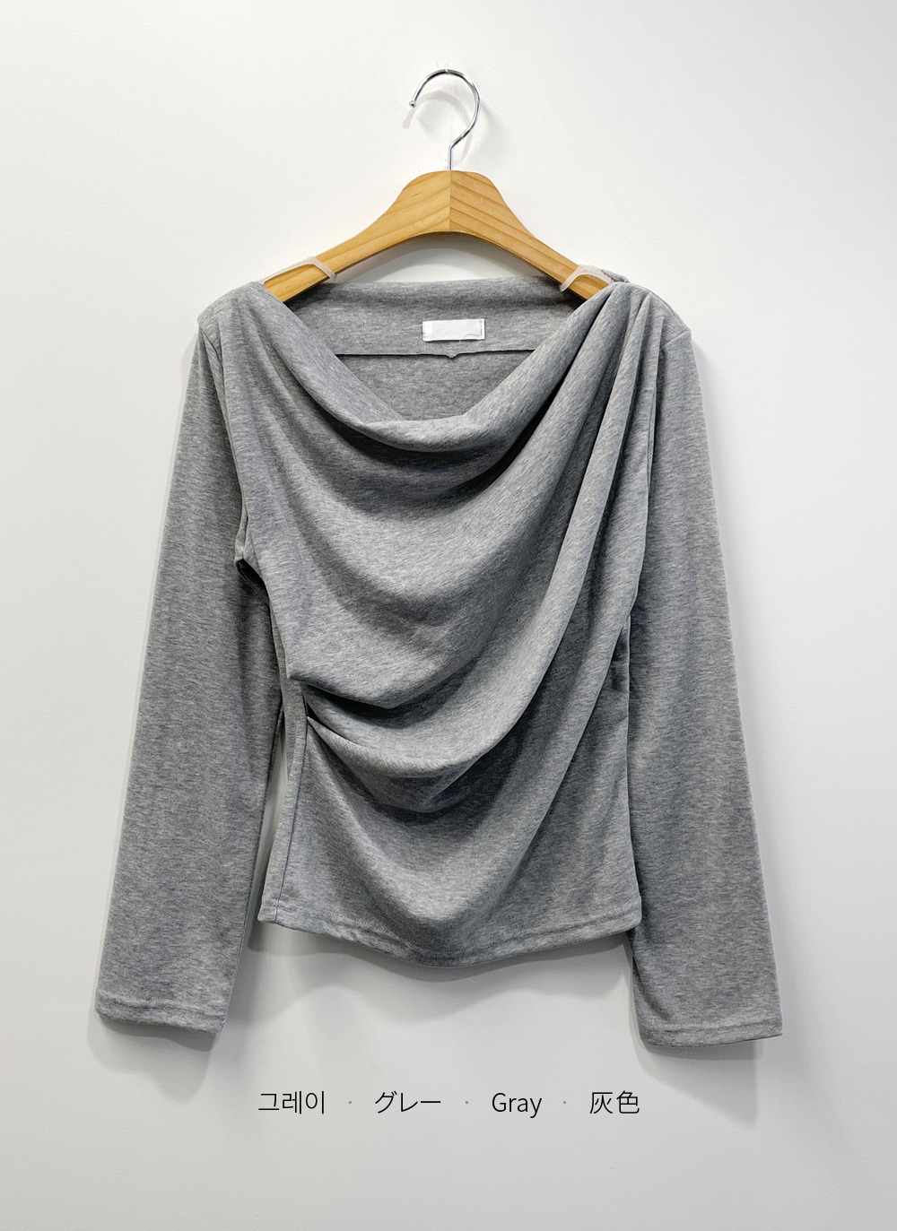 裏起毛ドレープボートネック無地Tシャツ | DHOLIC | 詳細画像29