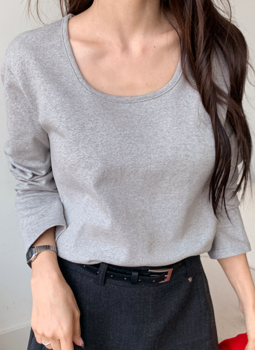 裏起毛Uネック長袖無地Tシャツ | DHOLIC | 詳細画像10