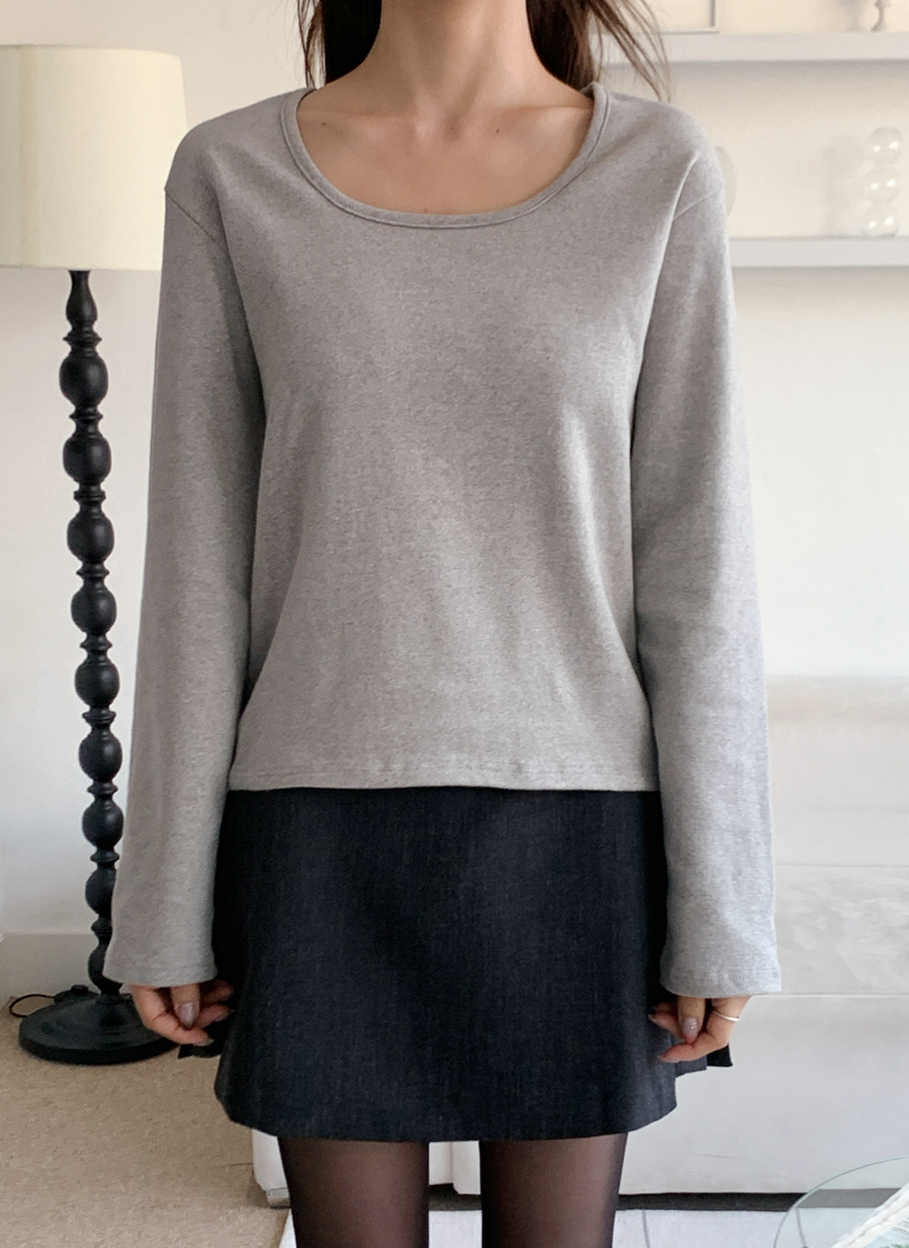 裏起毛Uネック長袖無地Tシャツ | DHOLIC | 詳細画像19