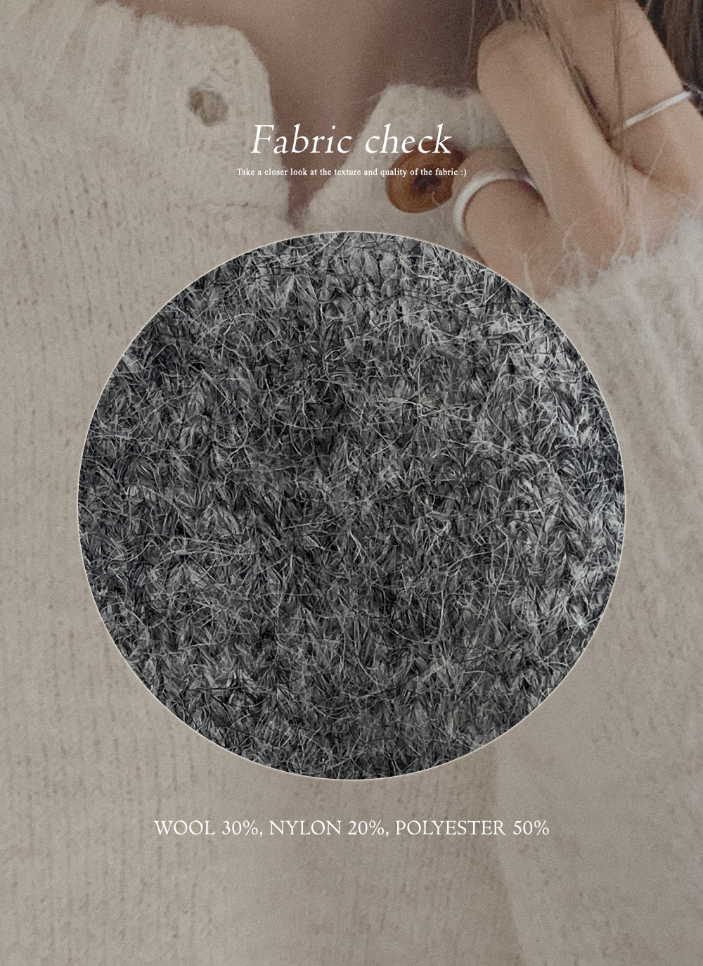 メランジボタンラグランニット | DHOLIC | 詳細画像4