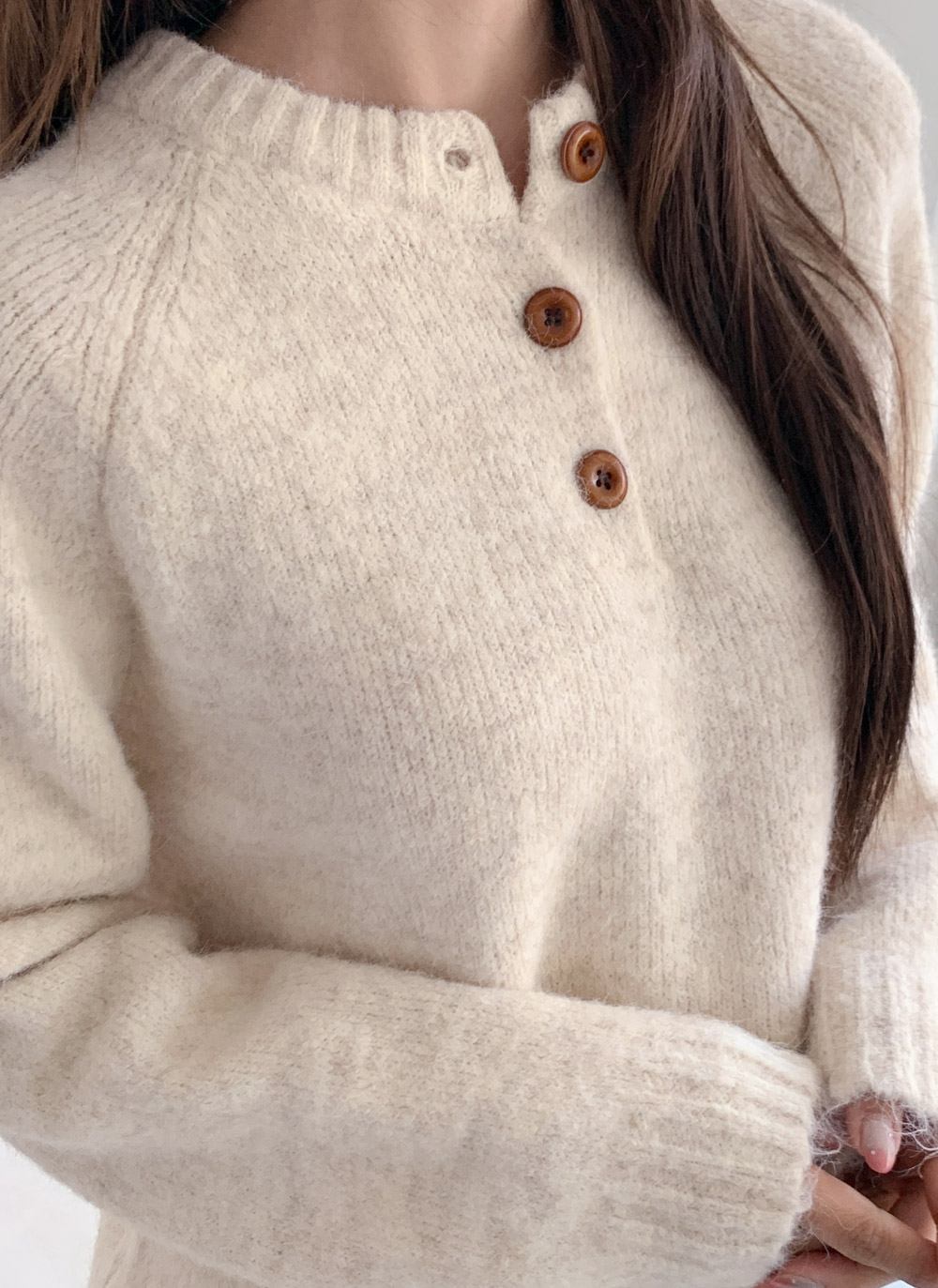 メランジボタンラグランニット | DHOLIC | 詳細画像7