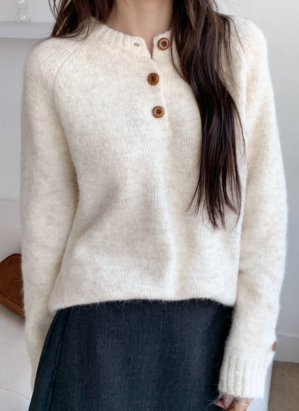 メランジボタンラグランニット | DHOLIC | 詳細画像11