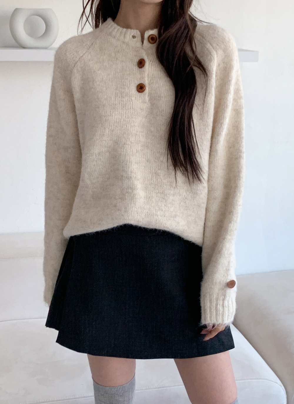 メランジボタンラグランニット | DHOLIC | 詳細画像12