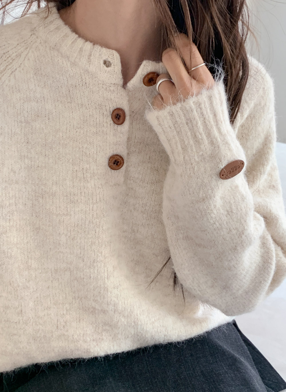 メランジボタンラグランニット | DHOLIC | 詳細画像16