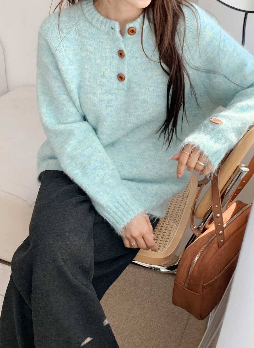 メランジボタンラグランニット | DHOLIC | 詳細画像21