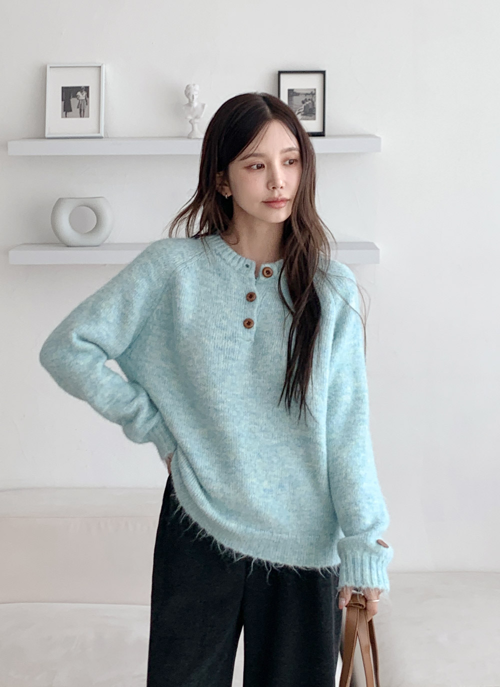 メランジボタンラグランニット | DHOLIC | 詳細画像27