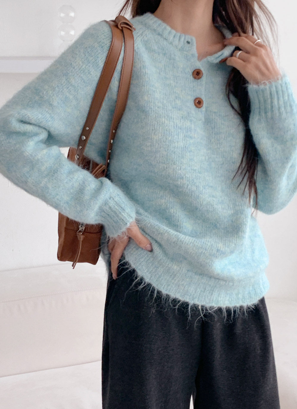 メランジボタンラグランニット | DHOLIC | 詳細画像30