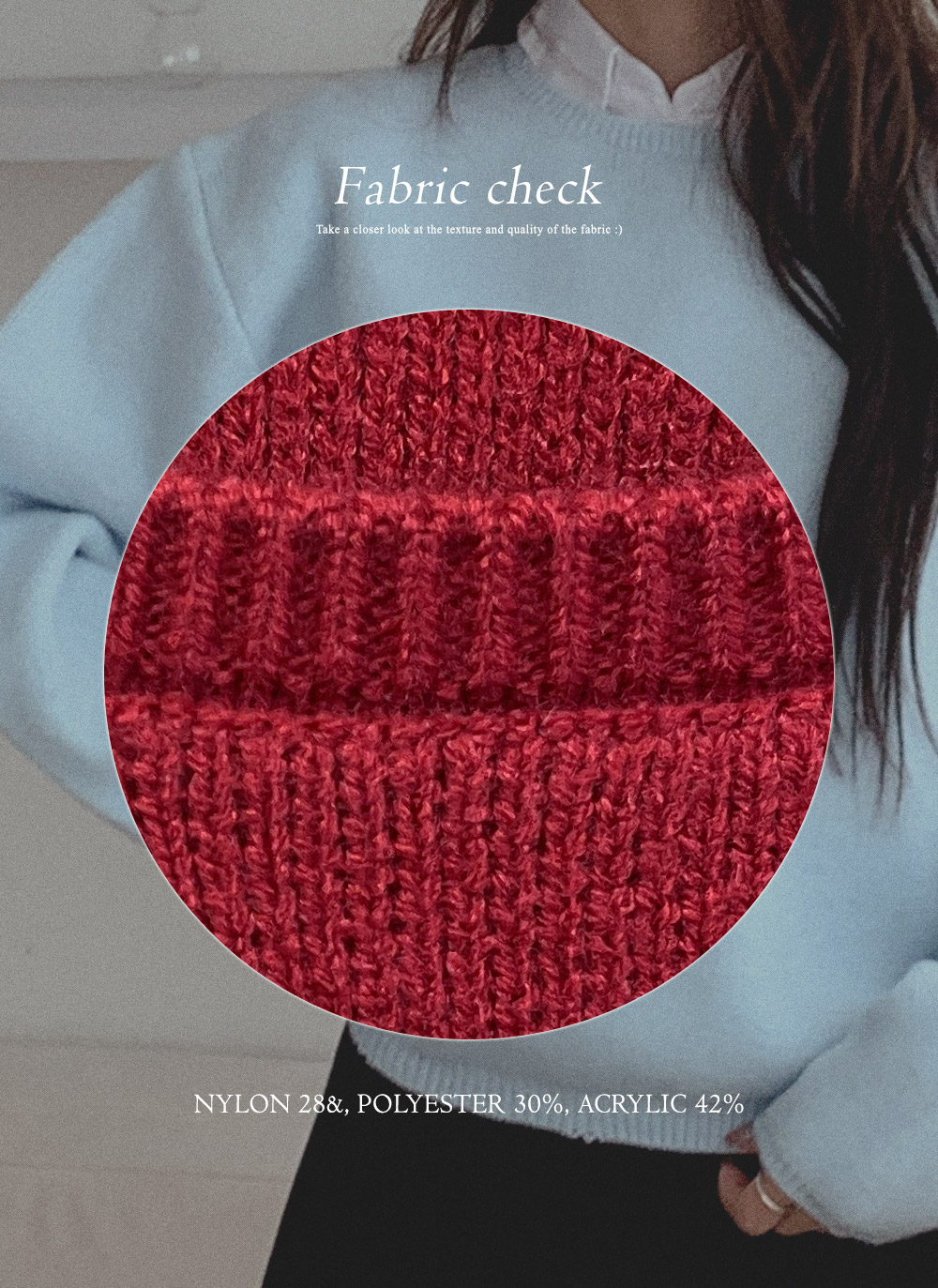 長袖セミクロップド無地ニット | DHOLIC | 詳細画像4