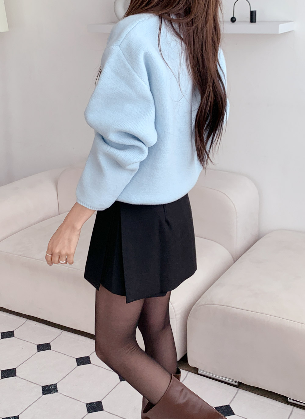 長袖セミクロップド無地ニット | DHOLIC | 詳細画像9