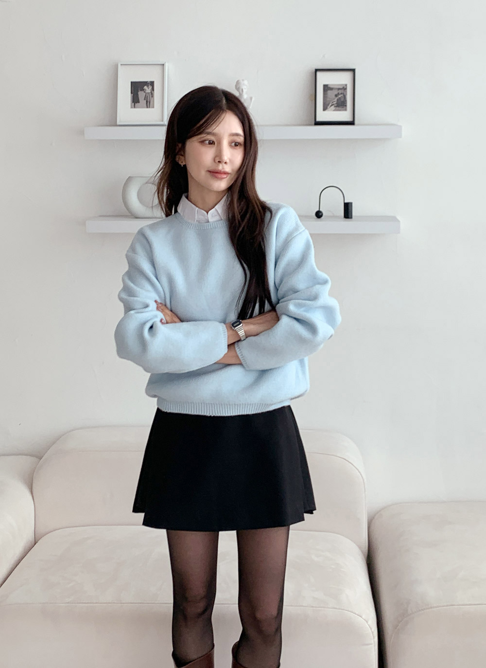 長袖セミクロップド無地ニット | DHOLIC | 詳細画像14