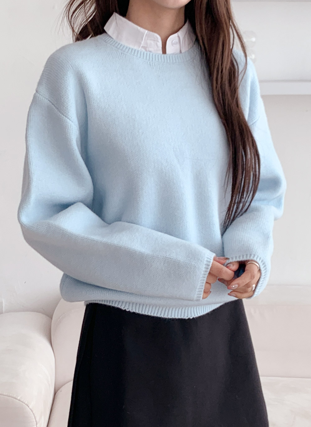 長袖セミクロップド無地ニット | DHOLIC | 詳細画像15