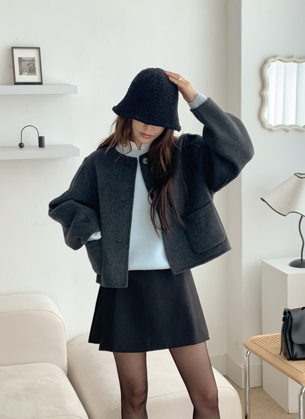 長袖セミクロップド無地ニット | DHOLIC | 詳細画像18