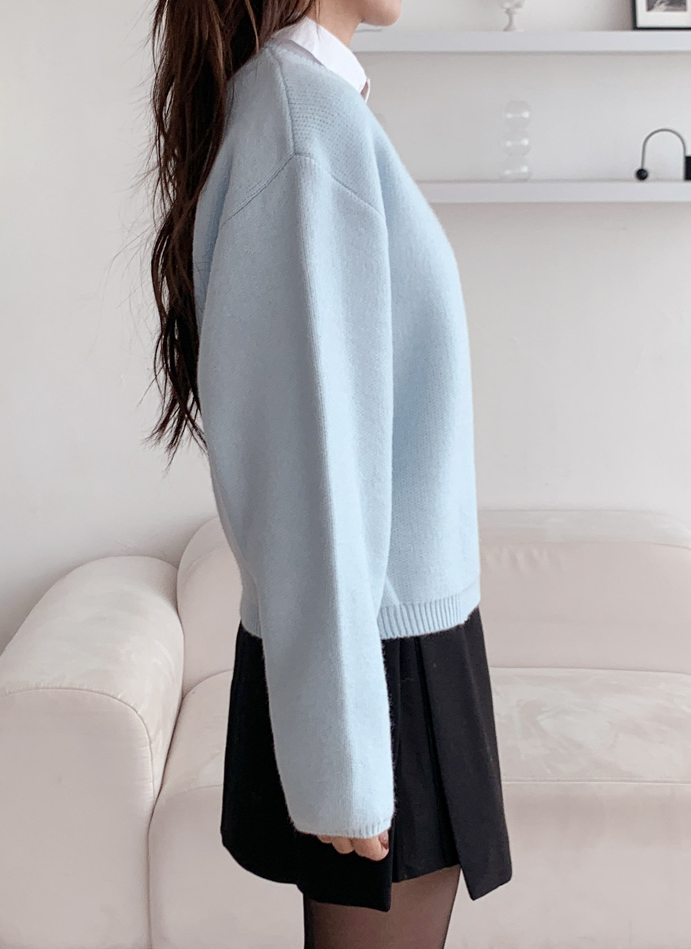 長袖セミクロップド無地ニット | DHOLIC | 詳細画像20