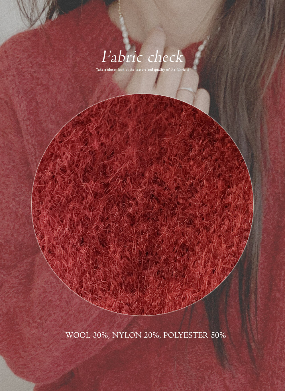 ラウンドネックケーブルニット | DHOLIC | 詳細画像5