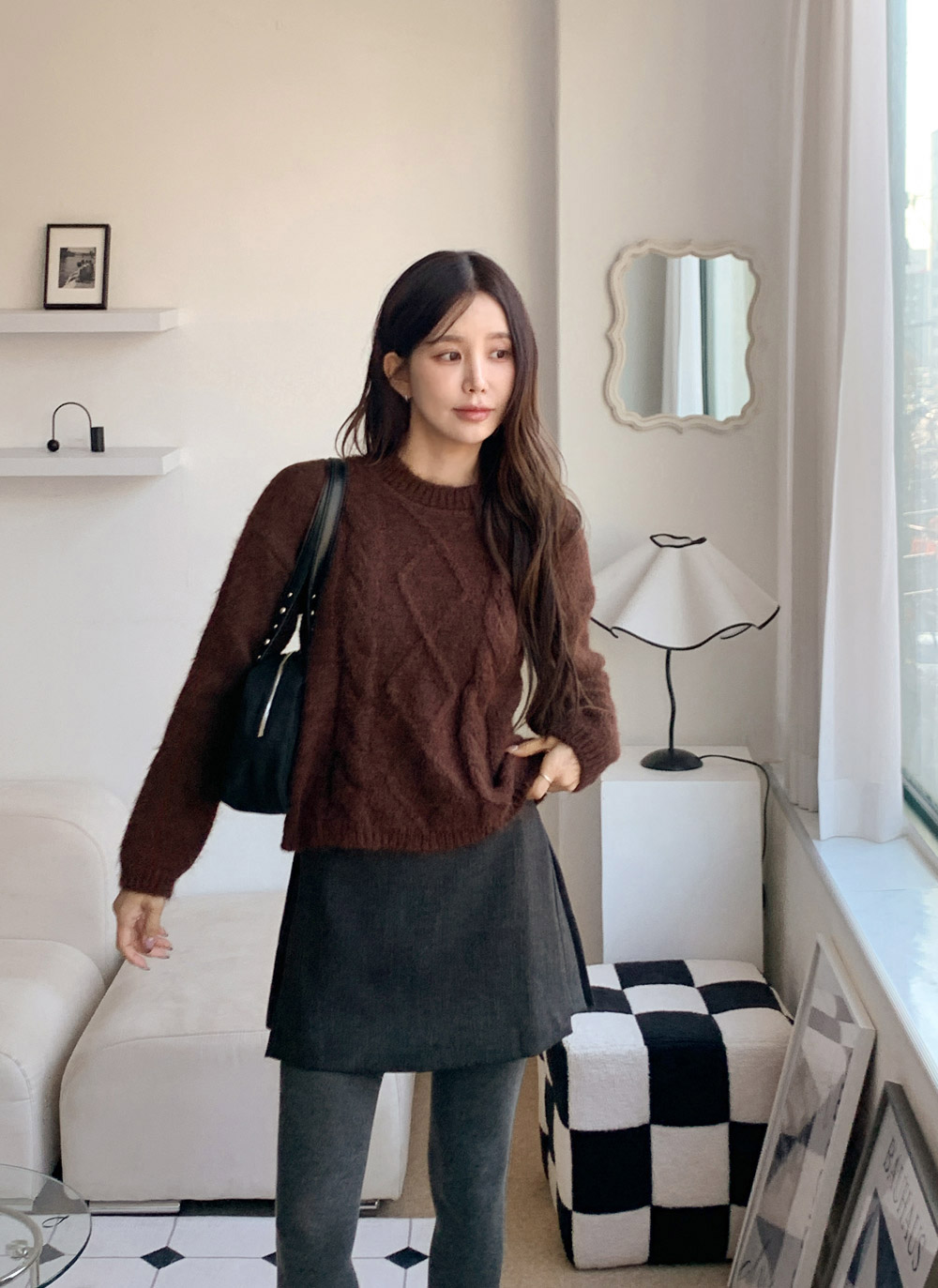 ラウンドネックケーブルニット | DHOLIC | 詳細画像7