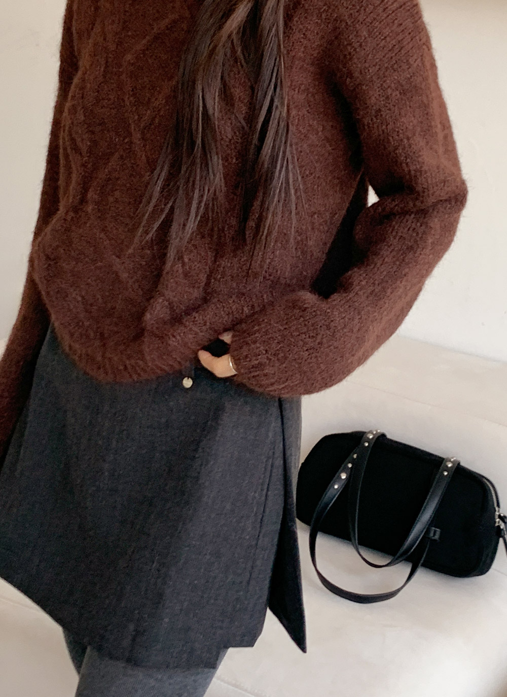 ラウンドネックケーブルニット | DHOLIC | 詳細画像9