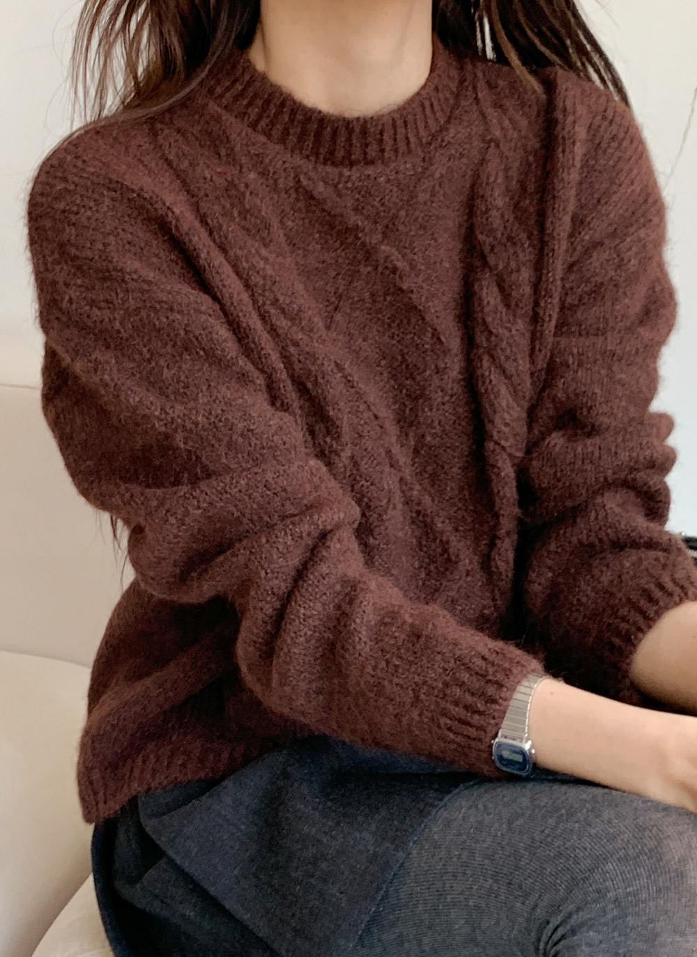 ラウンドネックケーブルニット | DHOLIC | 詳細画像16