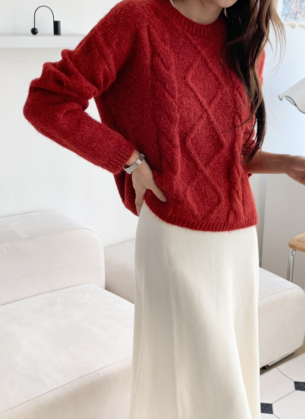 ラウンドネックケーブルニット | DHOLIC | 詳細画像22