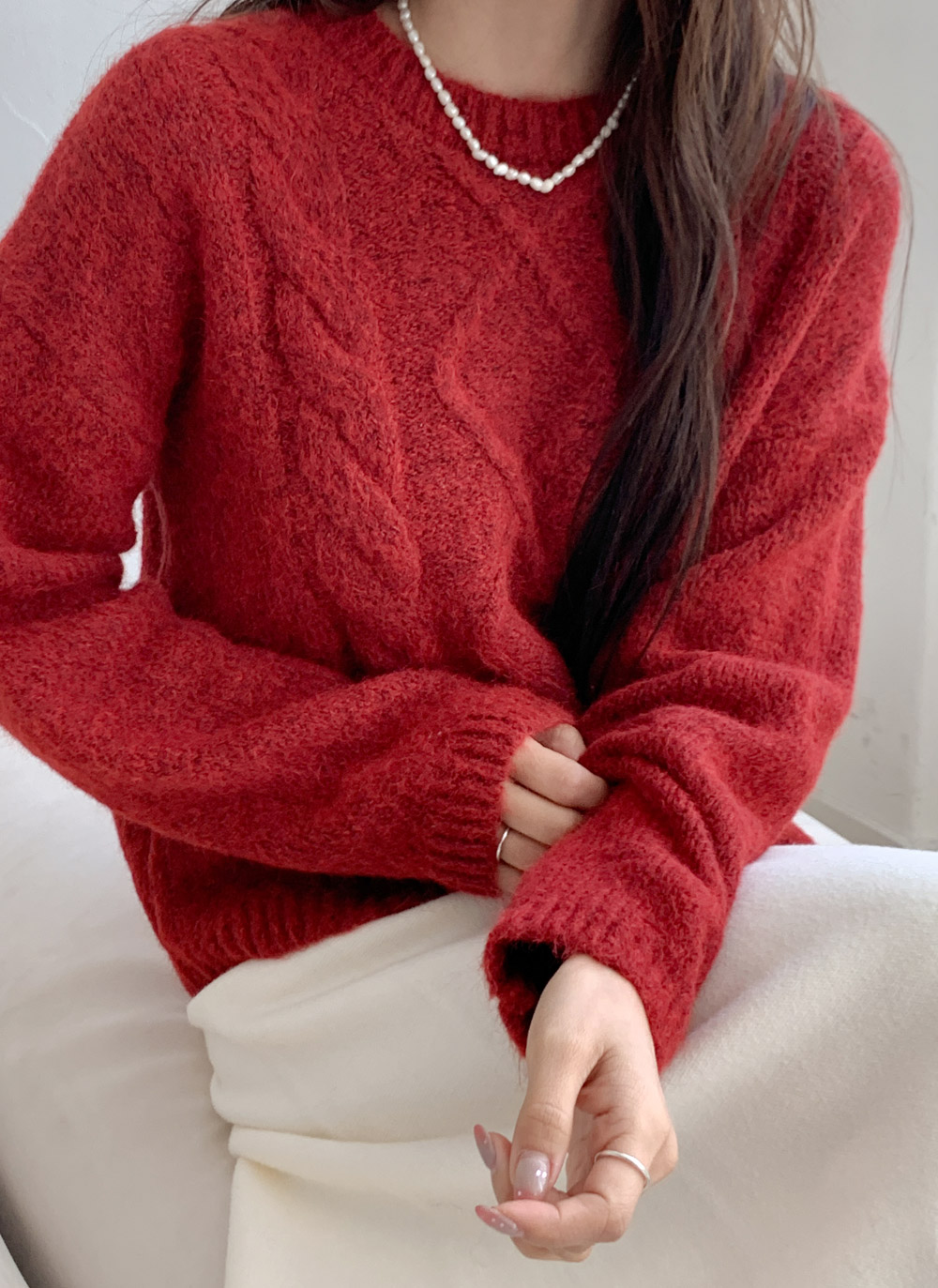 ラウンドネックケーブルニット | DHOLIC | 詳細画像23